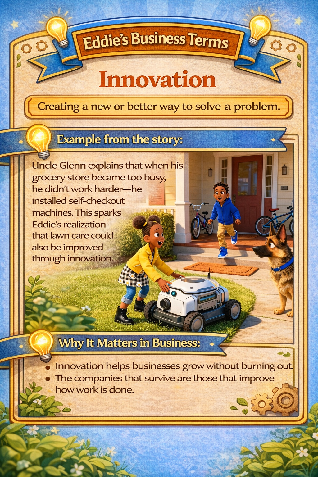 The Business Adventures of Eddie the Entrepreneur: Maya and the Mowbot (Paper-Back)